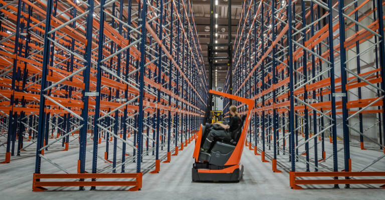 The tilting cab on the Toyota reach trucks increase safety at height and improve productivity.