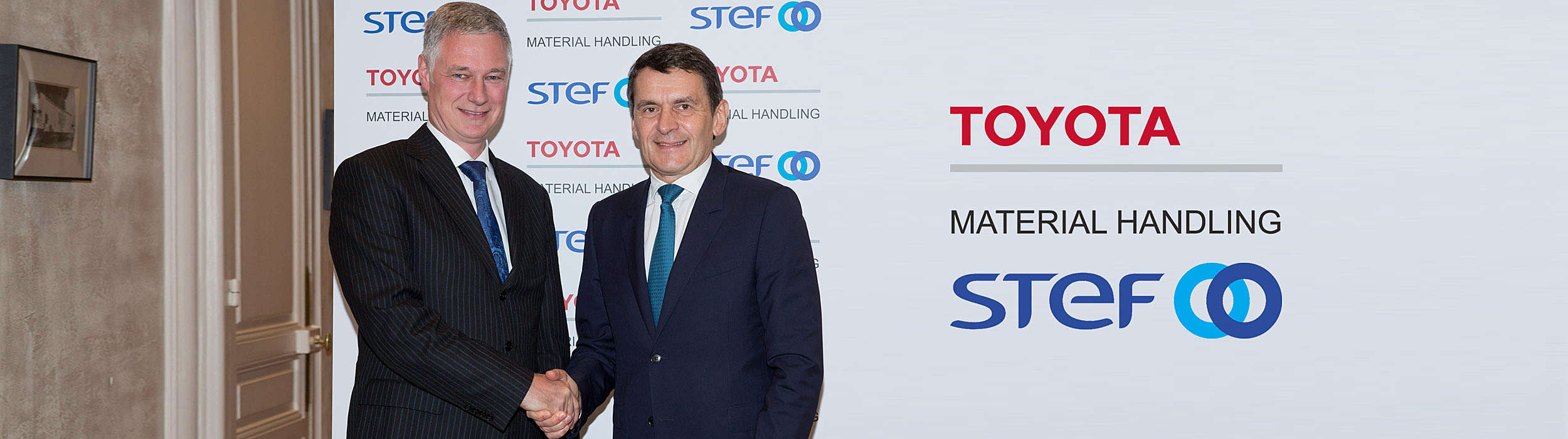 Matthias Fischer, president of Toyota Material Handling Europe and Jean-Pierre Sancier, CEO of STEF