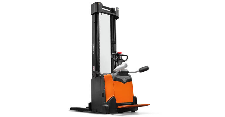 Powered stacker on white background