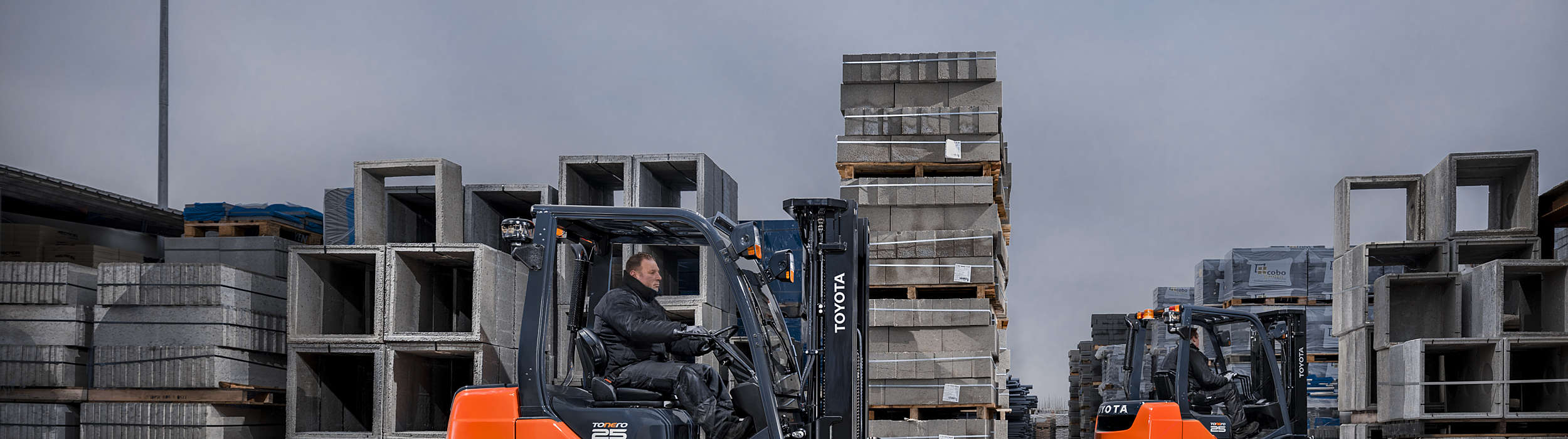 Toyota Tonero forklift truck used in construction industry